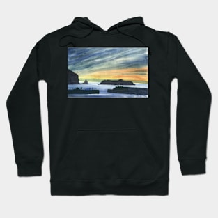 Sunset at Mullion Cove, Cornwall Hoodie